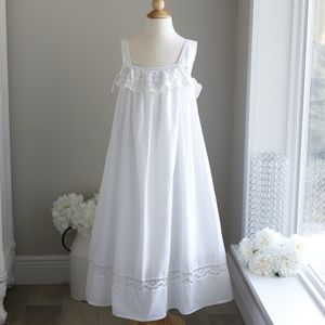 Strasburg White Cotton Slip Dress Crocheted Lace Size 10/12 NWT Beach Portrait